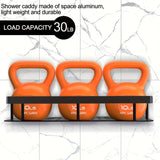 Darrahopens Home & Garden > Bathroom Accessories > Shower Accessories Black Wall-Mounted Storage Shelf - Heavy-Duty Plastic, No-Drill Adhesive Installation, Space-Saving Bathroom and Kitchen Organizer