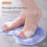 Darrahopens Home & Garden > Bathroom Accessories > Shower Accessories Blue 3-piece set  (2-Pack Silicone Foot & Back Scrubber Mat with Suction Cups + 1 Premium Lace Bath Loofah Sponge Set) - Non-Slip Foot Massager & Exfoliating Shower Set