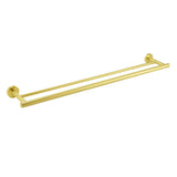 Darrahopens Home & Garden > Bathroom Accessories > Shower Accessories Brushed Gold 600mm Long Double Towel Rack Rail Holder Bar Round Stainless Steel
