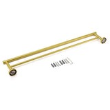 Darrahopens Home & Garden > Bathroom Accessories > Shower Accessories Brushed Gold 600mm Long Double Towel Rack Rail Holder Bar Round Stainless Steel