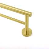 Darrahopens Home & Garden > Bathroom Accessories > Shower Accessories Brushed Gold 600mm Long Double Towel Rack Rail Holder Bar Round Stainless Steel