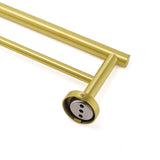 Darrahopens Home & Garden > Bathroom Accessories > Shower Accessories Brushed Gold 600mm Long Double Towel Rack Rail Holder Bar Round Stainless Steel