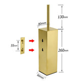 Darrahopens Home & Garden > Bathroom Accessories > Shower Accessories Brushed Gold Modern Stainless Steel Square Toilet Brush Wall Mounted Holder Cup