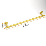 Darrahopens Home & Garden > Bathroom Accessories > Shower Accessories Brushed Gold Stainless Steel 750mm Long Towel Rack Rail Holder Round Hanger Bar