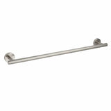 Darrahopens Home & Garden > Bathroom Accessories > Shower Accessories Brushed Nickel 600mm Single Towel Rack Rail Holder Round Hanger Bar Wall Mounted
