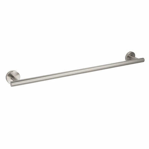 Darrahopens Home & Garden > Bathroom Accessories > Shower Accessories Brushed Nickel 600mm Single Towel Rack Rail Holder Round Hanger Bar Wall Mounted