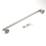 Darrahopens Home & Garden > Bathroom Accessories > Shower Accessories Brushed Nickel 600mm Single Towel Rack Rail Holder Round Hanger Bar Wall Mounted