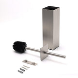 Darrahopens Home & Garden > Bathroom Accessories > Shower Accessories Brushed Nickel Cubic Square Toilet Brush Stainless Steel Wall Mounted Holder Cup
