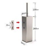Darrahopens Home & Garden > Bathroom Accessories > Shower Accessories Brushed Nickel Cubic Square Toilet Brush Stainless Steel Wall Mounted Holder Cup