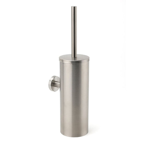 Darrahopens Home & Garden > Bathroom Accessories > Shower Accessories Brushed Nickel Silver Round Toilet Brush Stainless Steel Wall Mounted Holder Cup