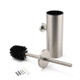 Darrahopens Home & Garden > Bathroom Accessories > Shower Accessories Brushed Nickel Silver Round Toilet Brush Stainless Steel Wall Mounted Holder Cup