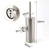 Darrahopens Home & Garden > Bathroom Accessories > Shower Accessories Brushed Nickel Silver Round Toilet Brush Stainless Steel Wall Mounted Holder Cup