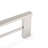 Darrahopens Home & Garden > Bathroom Accessories > Shower Accessories Brushed Nickel Square Towel Rail Rack 600mm Double Hanger Holder Bar Bathroom