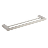 Darrahopens Home & Garden > Bathroom Accessories > Shower Accessories Brushed Nickel Square Towel Rail Rack 600mm Double Hanger Holder Bar Bathroom