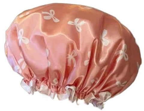 Darrahopens Home & Garden > Bathroom Accessories > Shower Accessories Double Layer Waterproof Shower Cap for Women & Girls – Reusable, Elastic & Comfortable with Print (Pink)