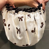 Darrahopens Home & Garden > Bathroom Accessories > Shower Accessories Double Layer Waterproof Shower Cap for Women & Girls – Reusable, Elastic & Comfortable with Print (White)