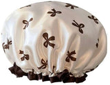 Darrahopens Home & Garden > Bathroom Accessories > Shower Accessories Double Layer Waterproof Shower Cap for Women & Girls – Reusable, Elastic & Comfortable with Print (White)
