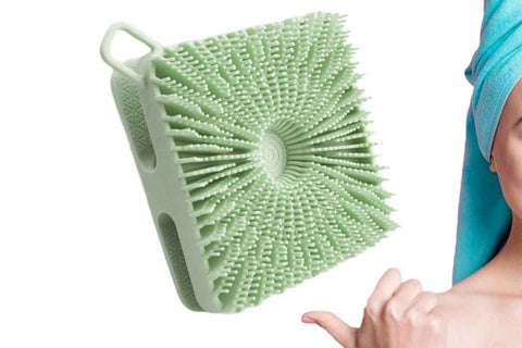 Darrahopens Home & Garden > Bathroom Accessories > Shower Accessories Dual Sided 2 In 1 Silicone Body Shower Scrubber Body Brush Buffer Scrubber - Green