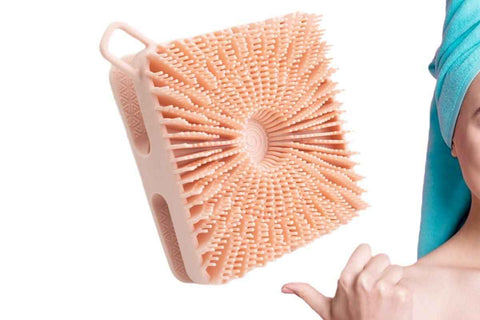 Darrahopens Home & Garden > Bathroom Accessories > Shower Accessories Dual Sided 2 In 1 Silicone Body Shower Scrubber Body Brush Buffer Scrubber - Pink