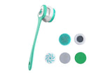 Darrahopens Home & Garden > Bathroom Accessories > Shower Accessories Electric Body Brush for Back with 5 Interchangeable Heads Long Handle for Spa Shower - Green