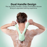 Darrahopens Home & Garden > Bathroom Accessories > Shower Accessories Electric Body Brush with Dual Handles – Waterproof Rotating Bath Scrubber, 3 Replaceable Heads, USB-C Charging, 2 Speeds(Green)
