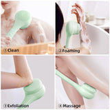 Darrahopens Home & Garden > Bathroom Accessories > Shower Accessories Electric Body Brush with Dual Handles – Waterproof Rotating Bath Scrubber, 3 Replaceable Heads, USB-C Charging, 2 Speeds(Green)