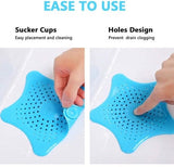 Darrahopens Home & Garden > Bathroom Accessories > Shower Accessories Filter 5-pack - Silicone hair filter for bathtub drain - Drain cover with strong suction cup - Anti-clogging sink strainer