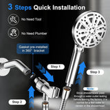Darrahopens Home & Garden > Bathroom Accessories > Shower Accessories Filtered Shower Head with Handheld, High Pressure 8 Spray Showerhead with Filters & Upgraded Detachable Shower Head, Water Softener Filters Beads for Hard Water -Remove Chlorine
