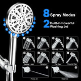 Darrahopens Home & Garden > Bathroom Accessories > Shower Accessories Filtered Shower Head with Handheld, High Pressure 8 Spray Showerhead with Filters & Upgraded Detachable Shower Head, Water Softener Filters Beads for Hard Water -Remove Chlorine