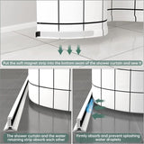 Darrahopens Home & Garden > Bathroom Accessories > Shower Accessories Foldable Shower Barrier And Water DAm Retention System Keeps Water Inside Threshold (1M, Magnetic Style-White)