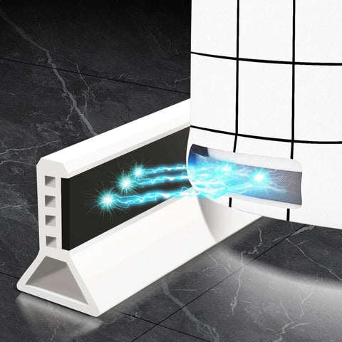 Darrahopens Home & Garden > Bathroom Accessories > Shower Accessories Foldable Shower Barrier And Water DAm Retention System Keeps Water Inside Threshold (1M, Magnetic Style-White)