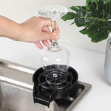 Darrahopens Home & Garden > Bathroom Accessories > Shower Accessories Glass Rinser for Kitchen Sink, High Pressure 360 Degree Rotating Spout Glass Rinser Glass Cup Cleaner Sink Attachment Washer Baby Bottle, Glass Cup, Wine Glass (Black)