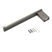Darrahopens Home & Garden > Bathroom Accessories > Shower Accessories Gun Metal 304 Stainless Steel Square Towel Holder Rack Clothes Hook Kit Bathroom