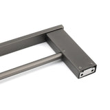 Darrahopens Home & Garden > Bathroom Accessories > Shower Accessories Gun Metal Grey Square Strong Towel Rail Rack 600mm Double Hanger Holder Bar Kit