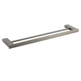 Darrahopens Home & Garden > Bathroom Accessories > Shower Accessories Gun Metal Grey Square Strong Towel Rail Rack 600mm Double Hanger Holder Bar Kit