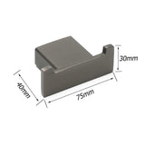 Darrahopens Home & Garden > Bathroom Accessories > Shower Accessories Gun Metal Square Robe Hook Clothes Towel Rack Holder Wall Mounted Double Hanger