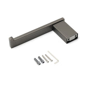 Darrahopens Home & Garden > Bathroom Accessories > Shower Accessories Gun Metal Square Toilet Paper Roll Tissue Roll Holder Hook Rack Wall Mounted Set