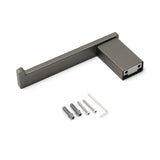 Darrahopens Home & Garden > Bathroom Accessories > Shower Accessories Gun Metal Square Toilet Paper Roll Tissue Roll Holder Hook Rack Wall Mounted Set