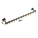Darrahopens Home & Garden > Bathroom Accessories > Shower Accessories Gun Metal Stainless Steel 600mm Single Towel Rack Rail Holder Round Hanger Bar