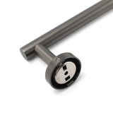 Darrahopens Home & Garden > Bathroom Accessories > Shower Accessories Gun Metal Stainless Steel 600mm Single Towel Rack Rail Holder Round Hanger Bar