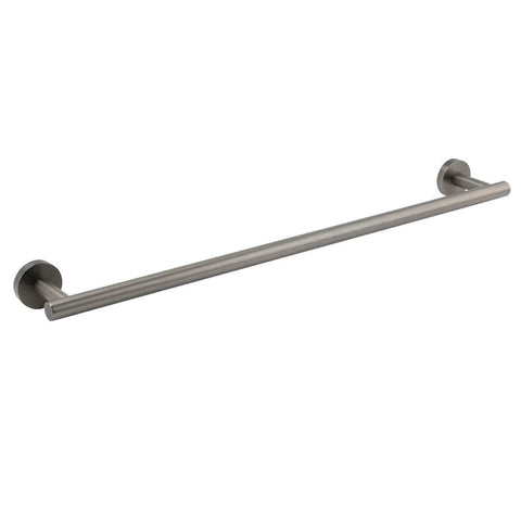 Darrahopens Home & Garden > Bathroom Accessories > Shower Accessories Gun Metal Stainless Steel 600mm Single Towel Rack Rail Holder Round Hanger Bar
