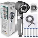 Darrahopens Home & Garden > Bathroom Accessories > Shower Accessories High Pressure Filtered Shower Head - 3 Spray Modes Shower head with Handheld, Detachable Showerhead with 5 Replaceable Water Softener Filters for Hard Water | Shower with 75" Anti-Burst Hose