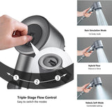 Darrahopens Home & Garden > Bathroom Accessories > Shower Accessories High Pressure Filtered Shower Head - 3 Spray Modes Shower head with Handheld, Detachable Showerhead with 5 Replaceable Water Softener Filters for Hard Water | Shower with 75" Anti-Burst Hose