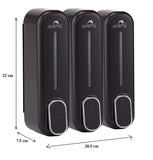 Darrahopens Home & Garden > Bathroom Accessories > Shower Accessories Manual Soap Dispenser 300ml (Pack of 3) - Black