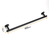 Darrahopens Home & Garden > Bathroom Accessories > Shower Accessories Matt Black 600mm Long Single Towel Rack Rail Holder Stainless Steel Hanger Bar