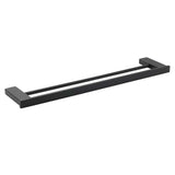 Darrahopens Home & Garden > Bathroom Accessories > Shower Accessories Matt Black Cubic Square 600mm Double Towel Rail Rack Hanger Holder Bar Wall Kit
