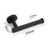 Darrahopens Home & Garden > Bathroom Accessories > Shower Accessories Matt Black Round Stainless Steel Toilet Paper Roll Tissue Holder Bathroom Wall