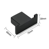 Darrahopens Home & Garden > Bathroom Accessories > Shower Accessories Matt Black Square Robe Hook Clothes Towel Holder Bathroom Wall Hanger Accessory