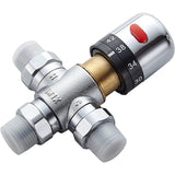 Darrahopens Home & Garden > Bathroom Accessories > Shower Accessories Mixing Valve, Hardened Brass Valve, Thermostatic Valve, Lead-Free Solid Brass, G1/2 Inch Male Connections With Check