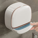 Darrahopens Home & Garden > Bathroom Accessories > Shower Accessories No-Drill High-End Drain Household Soap Holder, Waterproof ABS Soap Dish Organizer, Suitable for Bathrooms and Shower Rooms, Bathroom Accessory, Ideal Choice for Soap Dish and Soap Holder（white)）